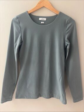 Grey Aritzia Babaton contour crewneck long sleeve top